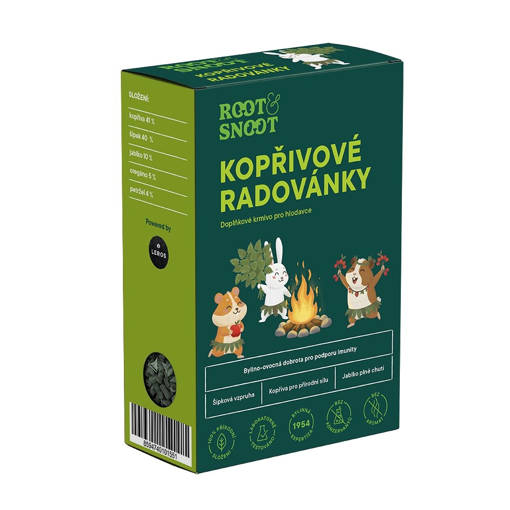 Svět zvířat - Root & Snoot Kopřivové radovánky pro hlodavce granule 200 g
