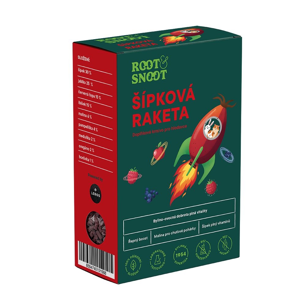 Svět zvířat - Root & Snoot Šípková raketa pro hlodavce granule 200g