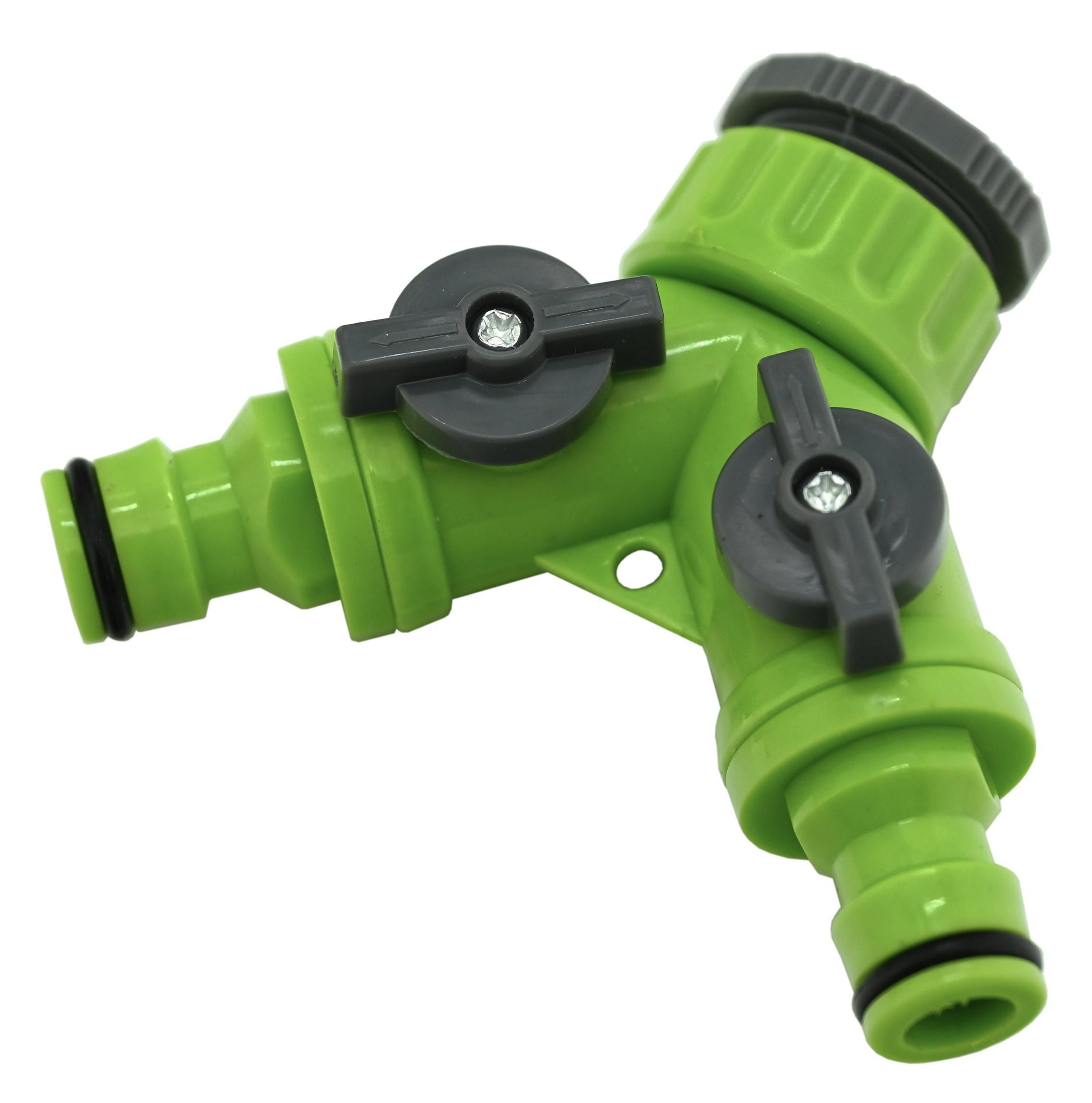 Domácnost a Zahrada - Rozdělovač hadicový Y 1/2" - 3/4" pro 2 rychlospojky s uzávěrem Garvia