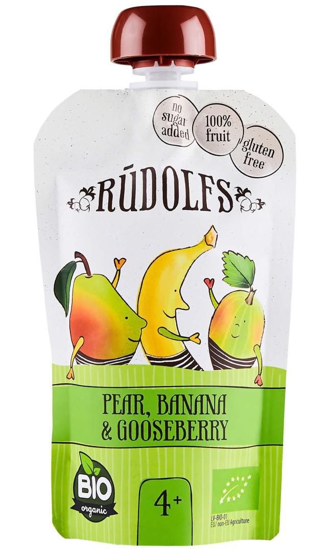 Zdravý svět - Rudolfs BIO kapsička Hruška, banán, angrešt 110 g