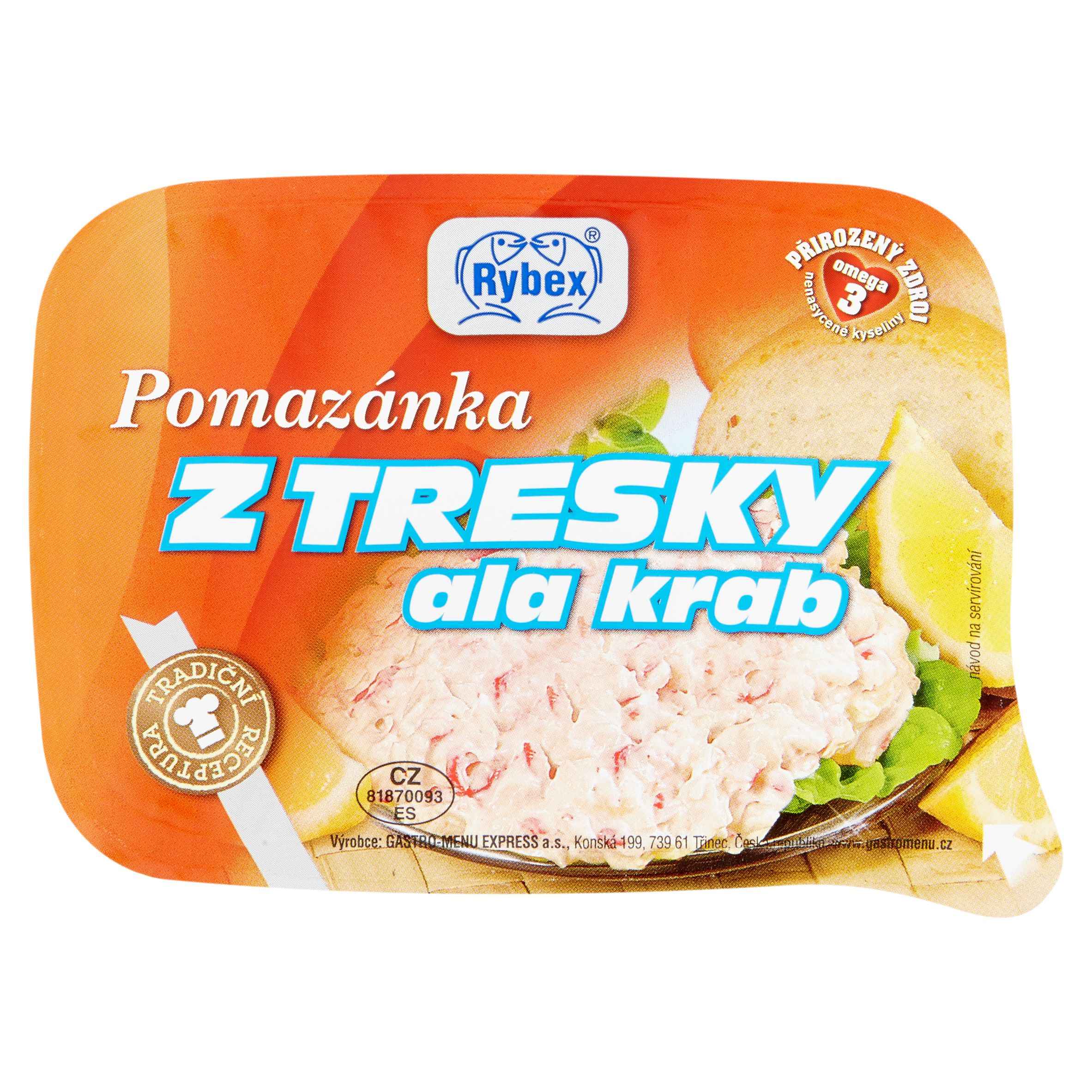 Uzeniny a lahůdky - Rybex Pomazánka z treska ala krab 120 g