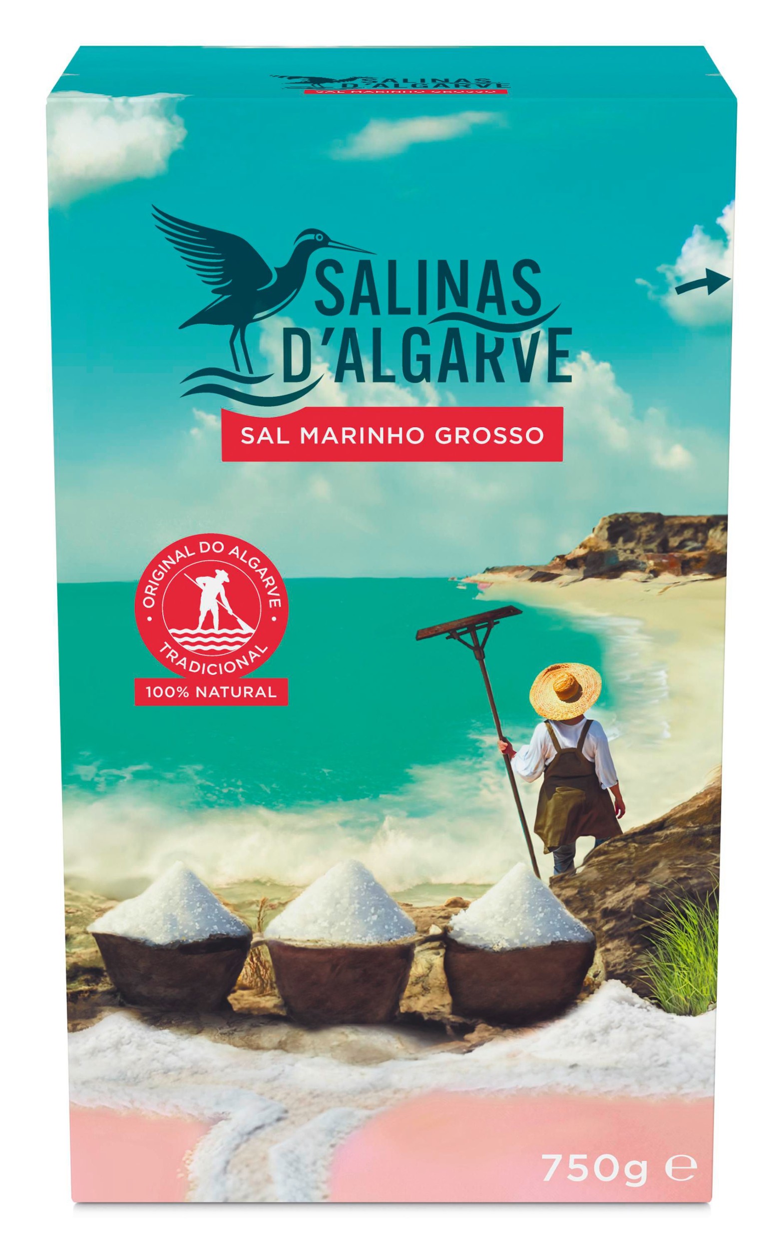 Trvanlivé potraviny - Salinas d´Algarve Mořská hrubozrnná sůl 750g