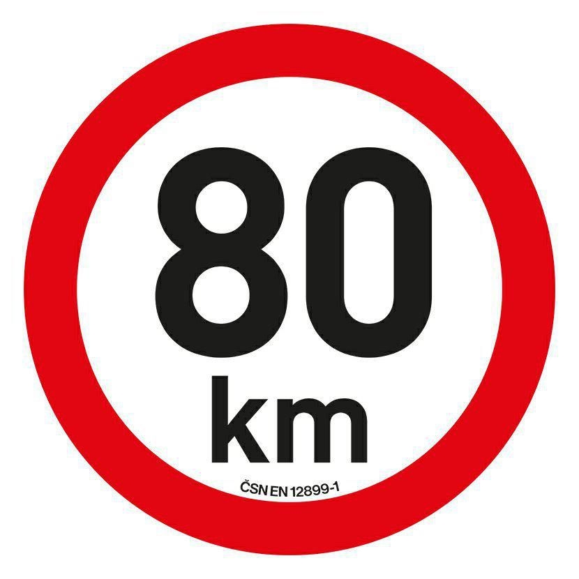 Samolepka omezení rychlosti 80km/h reflexní (200 mm)