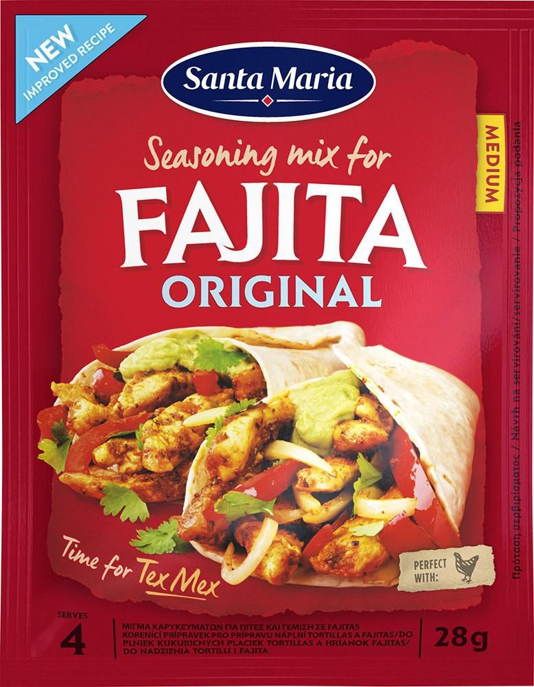 Trvanlivé potraviny - Santa Maria Fajita original medium kořenící přípravek 28 g