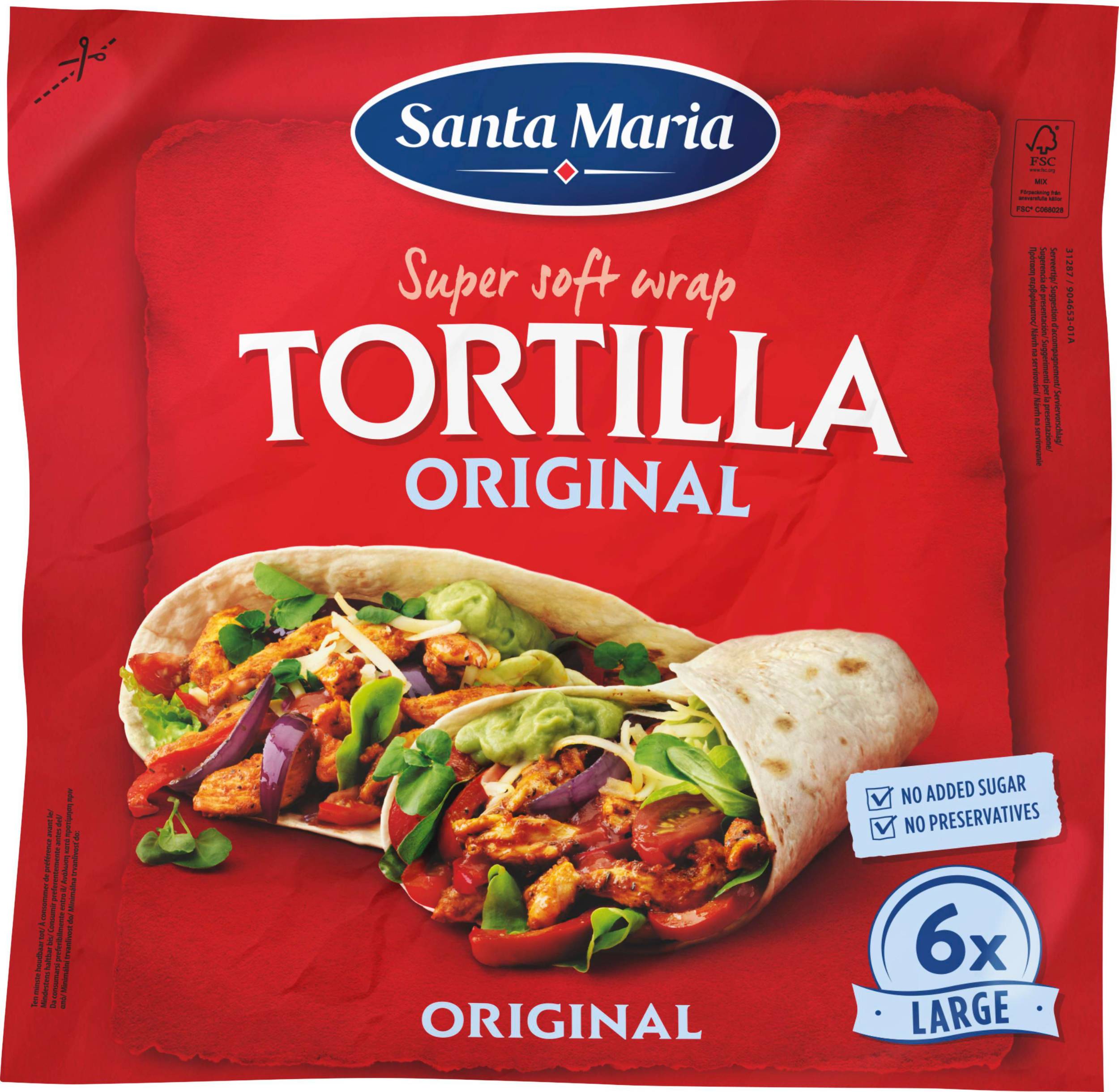 Trvanlivé potraviny - Santa Maria Tex Mex Tortilla original wrap 371 g