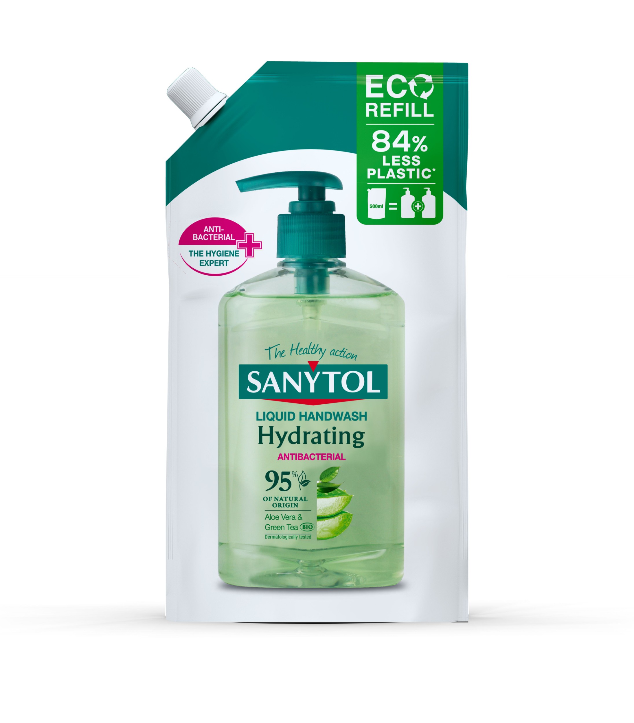 Drogerie a kosmetika - SANYTOL Antibakteriální mýdlo 95% přírodní složení hydratující náhradní náplň  DOYPACK