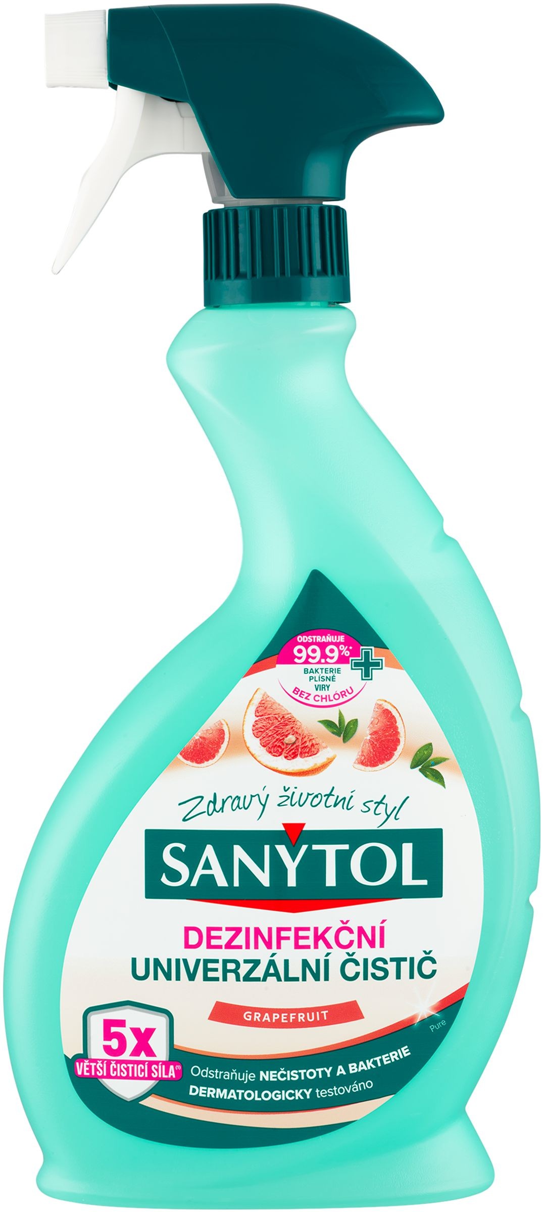 Drogerie a kosmetika - Sanytol Dezinfekce univerzální čistič grapefruit - citronová tráva 500 ml