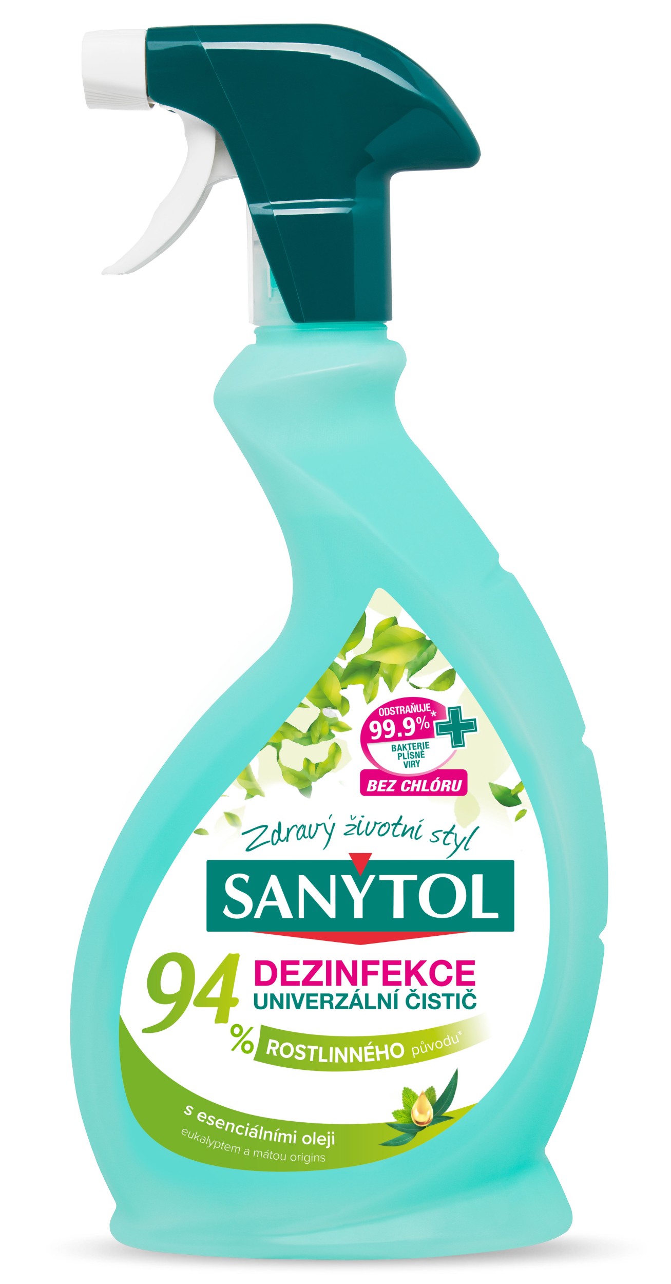 Drogerie a kosmetika - Sanytol dezinfekční čistič 94% rostlinného původu sprej 500 ml
