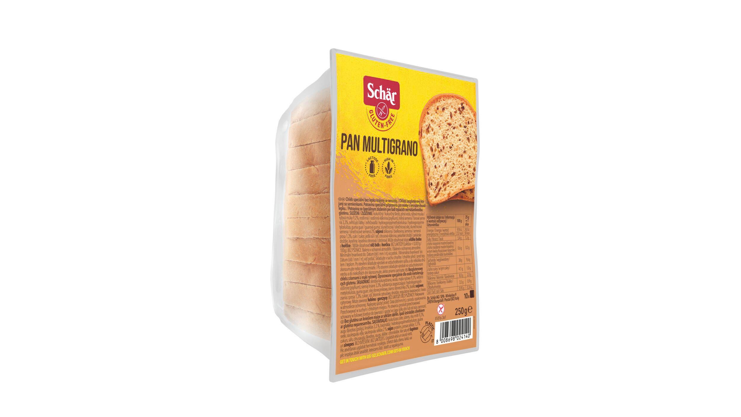 Zdravý svět - Schär Pan Multigrano chléb speciální bez lepku bílý krájený se zrníčky 250 g