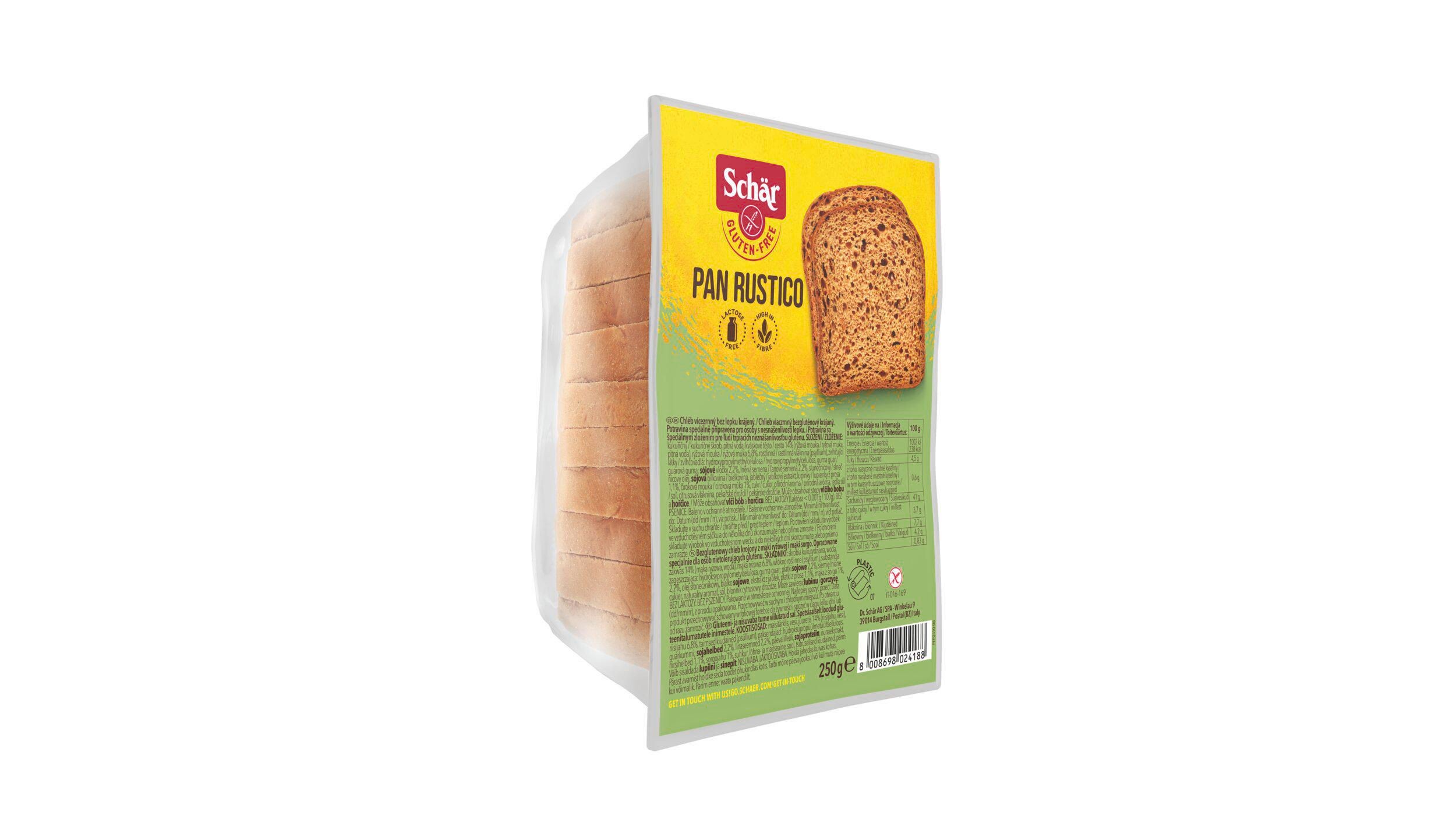 Zdravý svět - Schär Pan Rustico chléb vícezrnný bez lepku krájený 250 g