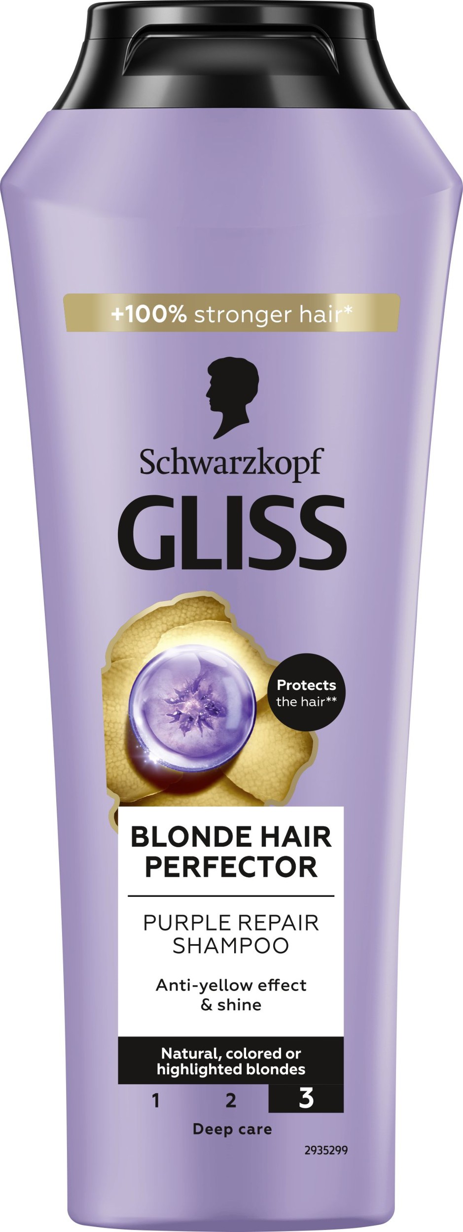 Drogerie a kosmetika - Schwarzkopf Gliss Blonde Perfector Fialový šampon 250ml