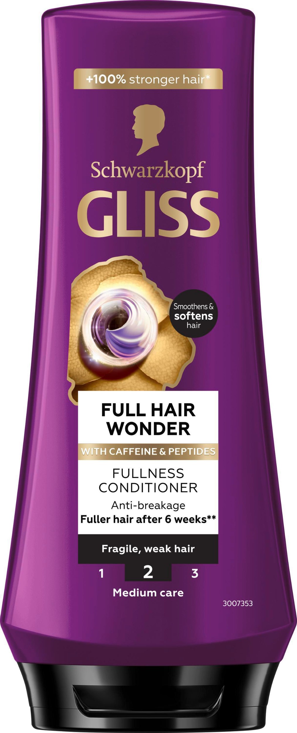 Drogerie a kosmetika - Schwarzkopf Gliss Full Hair Wonder kondicionér s kofeinem pro křehké, slabé vlasy 200ml