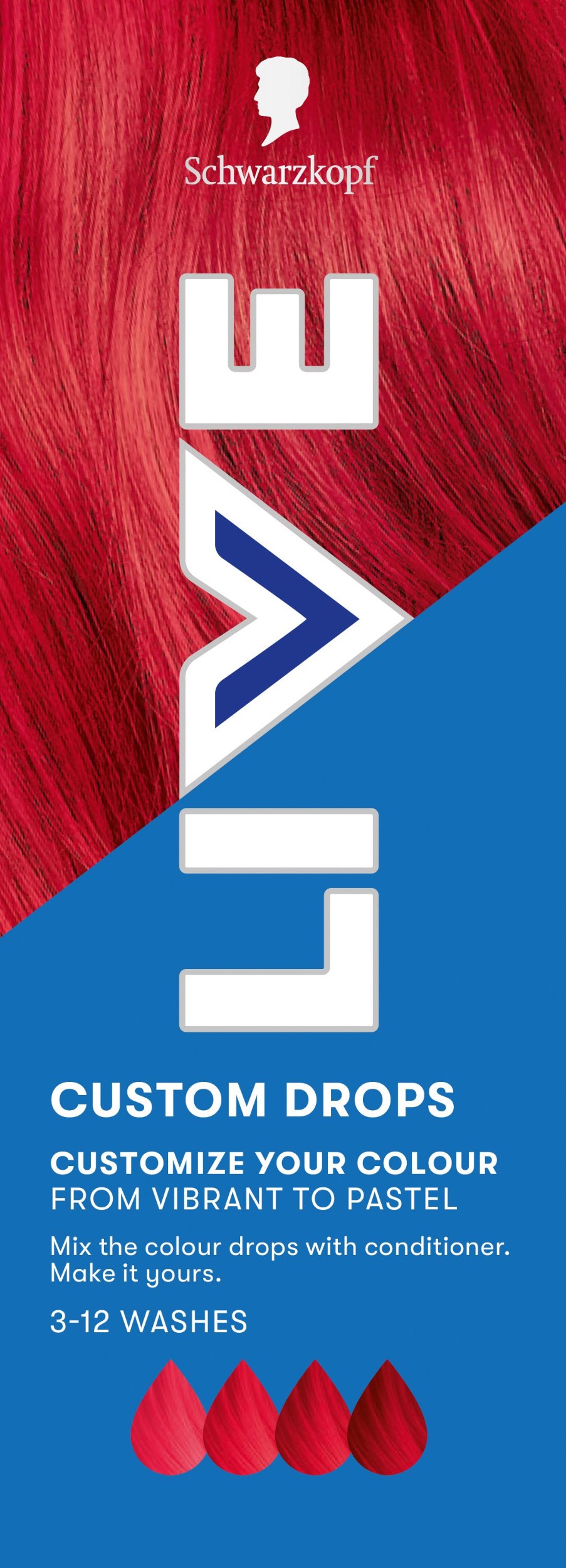 Drogerie a kosmetika - Schwarzkopf Live Drops barvicí kapky na vlasy Ohnivá červená 30ml