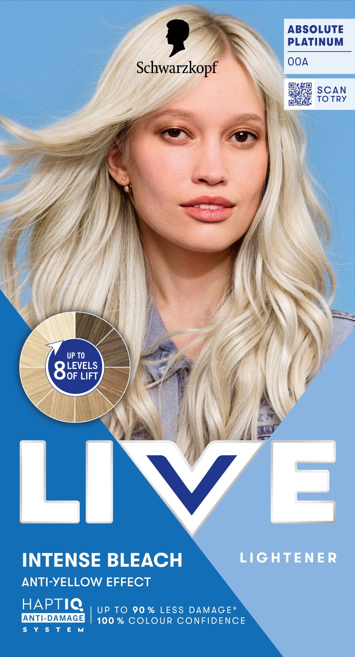 Drogerie a kosmetika - Schwarzkopf Live intense bleach barva na vlasy absolutní platinová 00A 50ml