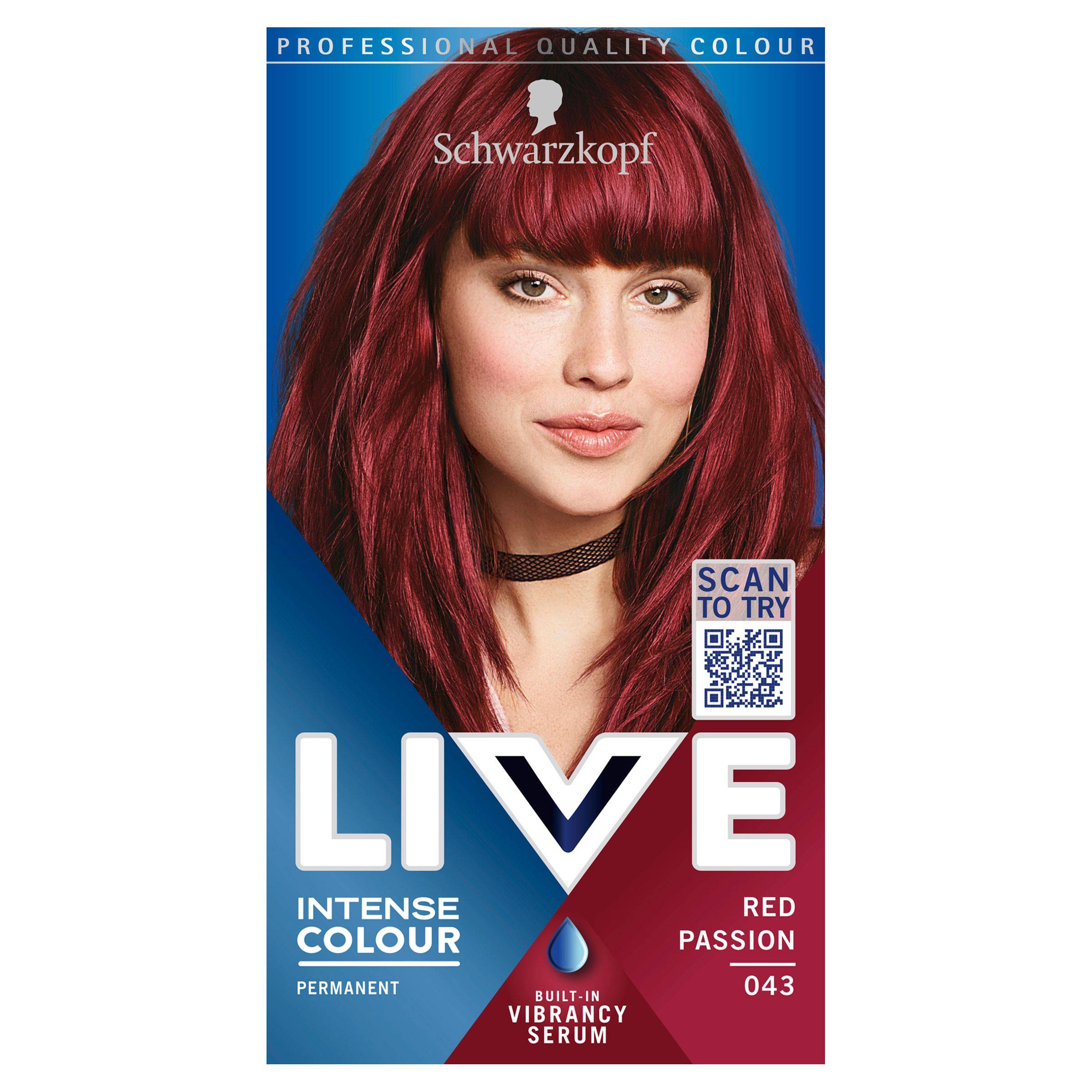 Drogerie a kosmetika - Schwarzkopf Live Intense Colour barva na vlasy 043 vášnivá červená 1 ks