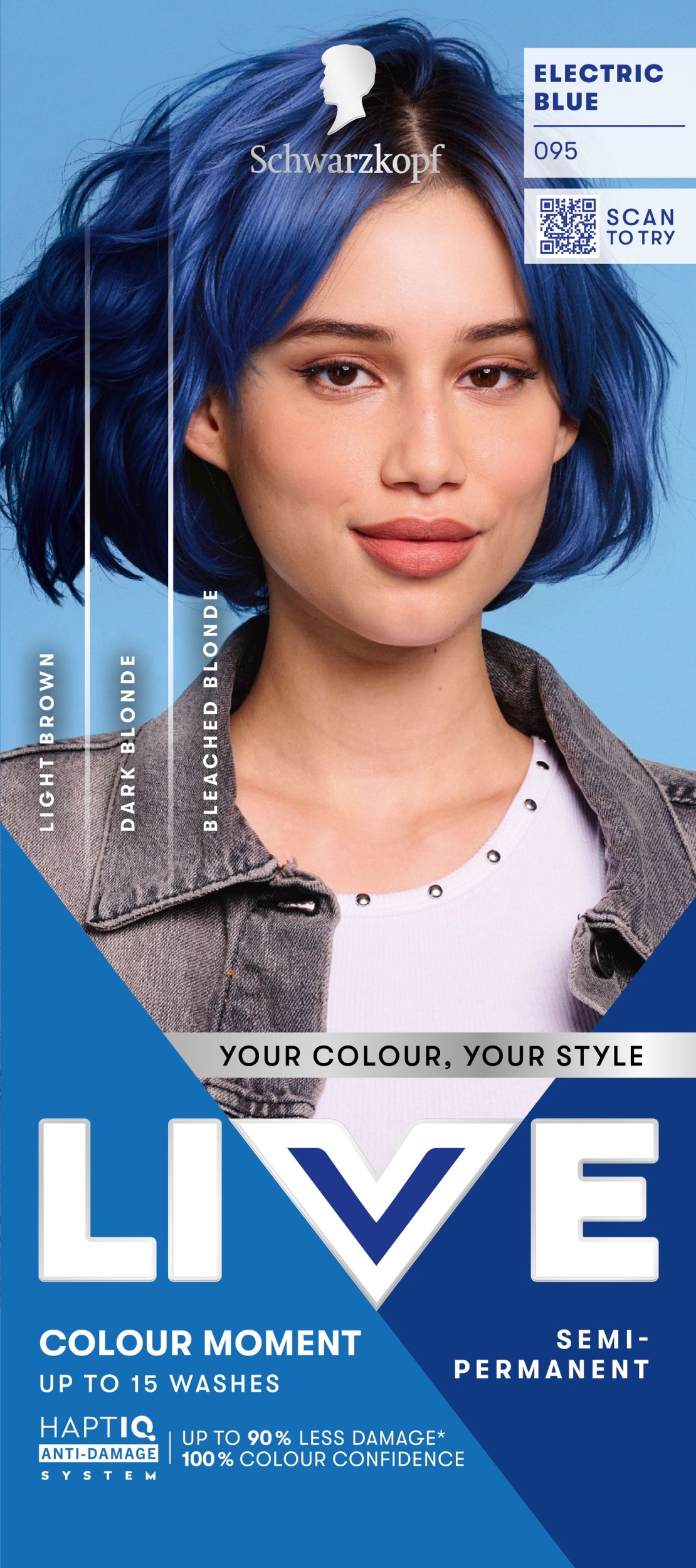 Drogerie a kosmetika - Schwarzkopf Live Ultra Brights or Pastel barva na vlasy Electric Blue 095 50 ml