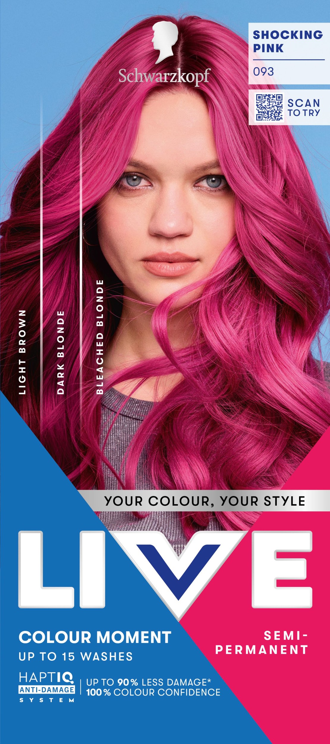 Drogerie a kosmetika - Schwarzkopf Live Ultra Brights or Pastel barva na vlasy Shocking Pink 093 50 ml