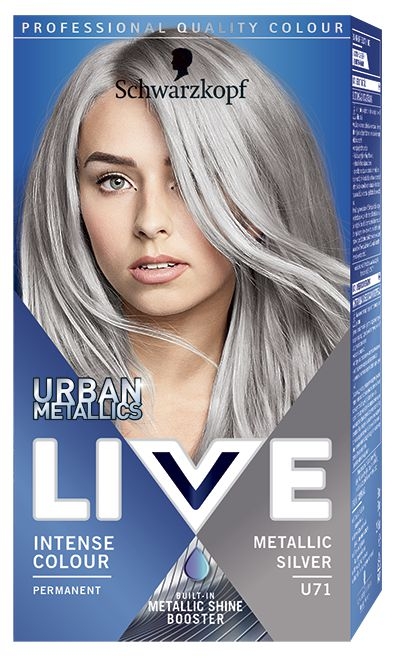 Drogerie a kosmetika - Schwarzkopf Live Urban Metallics barva na vlasy Metalic Silver U71