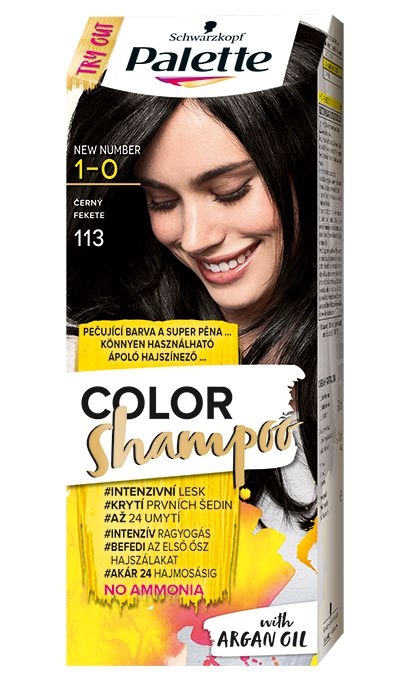 Drogerie a kosmetika - Schwarzkopf Palette Color Shampoo barva na vlasy černý 113 50 ml