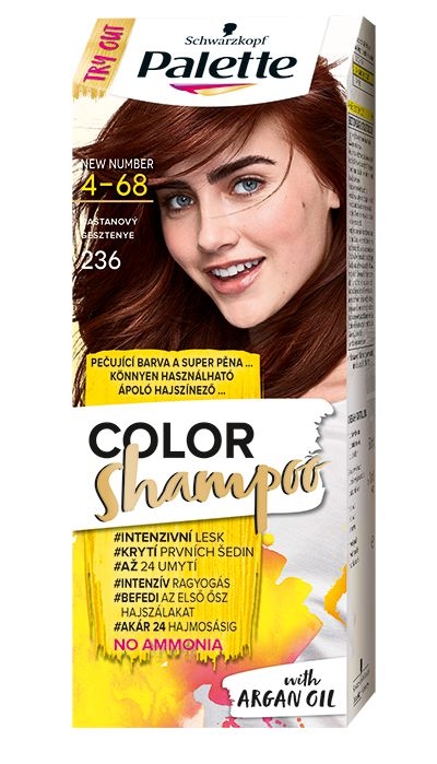 Drogerie a kosmetika - Schwarzkopf Palette Color Shampoo barva na vlasy kaštanový 236 50 ml