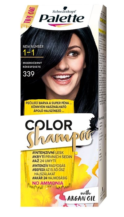 Drogerie a kosmetika - Schwarzkopf Palette Color Shampoo barva na vlasy modročerný 339 50 ml