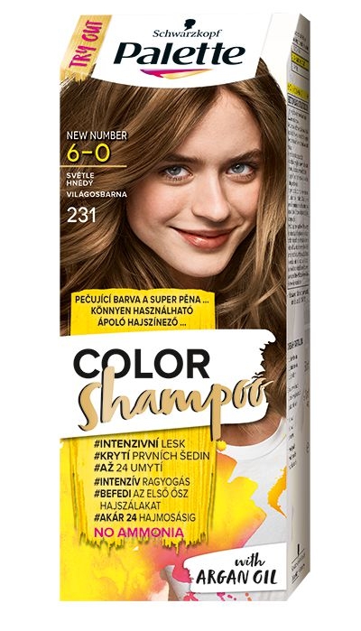 Drogerie a kosmetika - Schwarzkopf Palette Color Shampoo barva na vlasy světle hnědý 231 50 ml