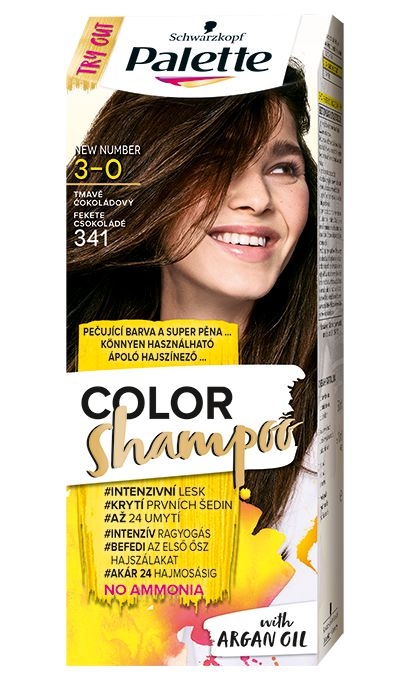Drogerie a kosmetika - Schwarzkopf Palette Color Shampoo barva na vlasy tmavě čokoládový 341 50 ml