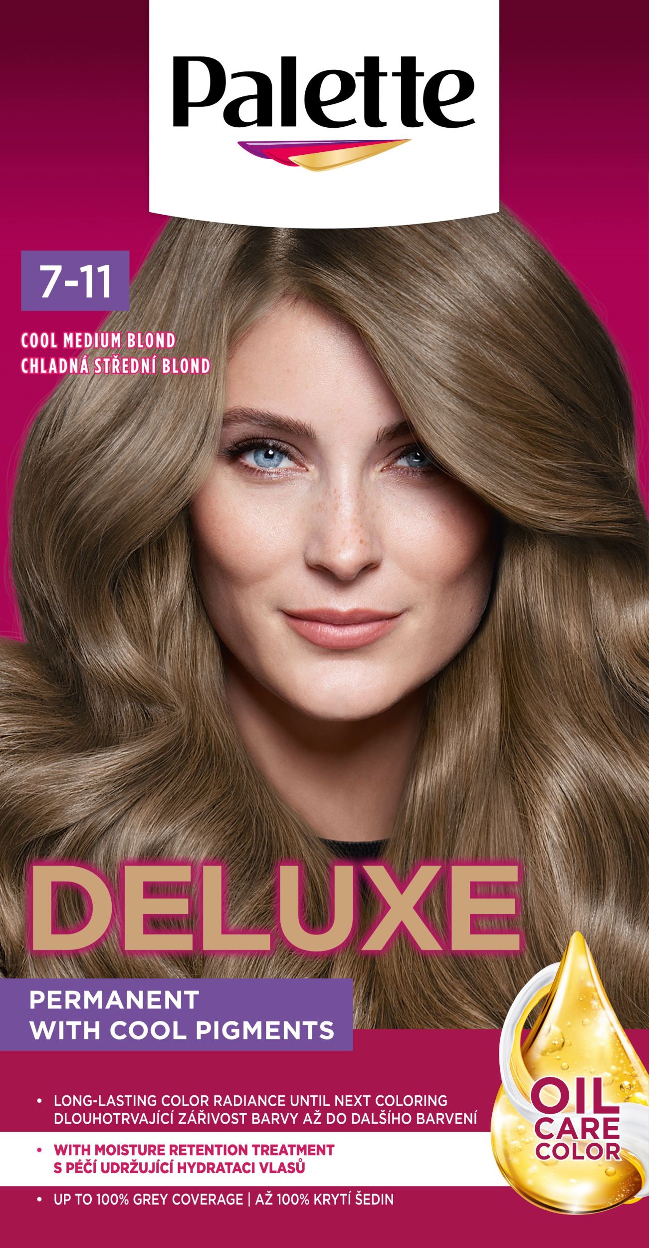 Drogerie a kosmetika - Schwarzkopf Palette Deluxe barva na vlasy chladná střední blond 7-11 50ml