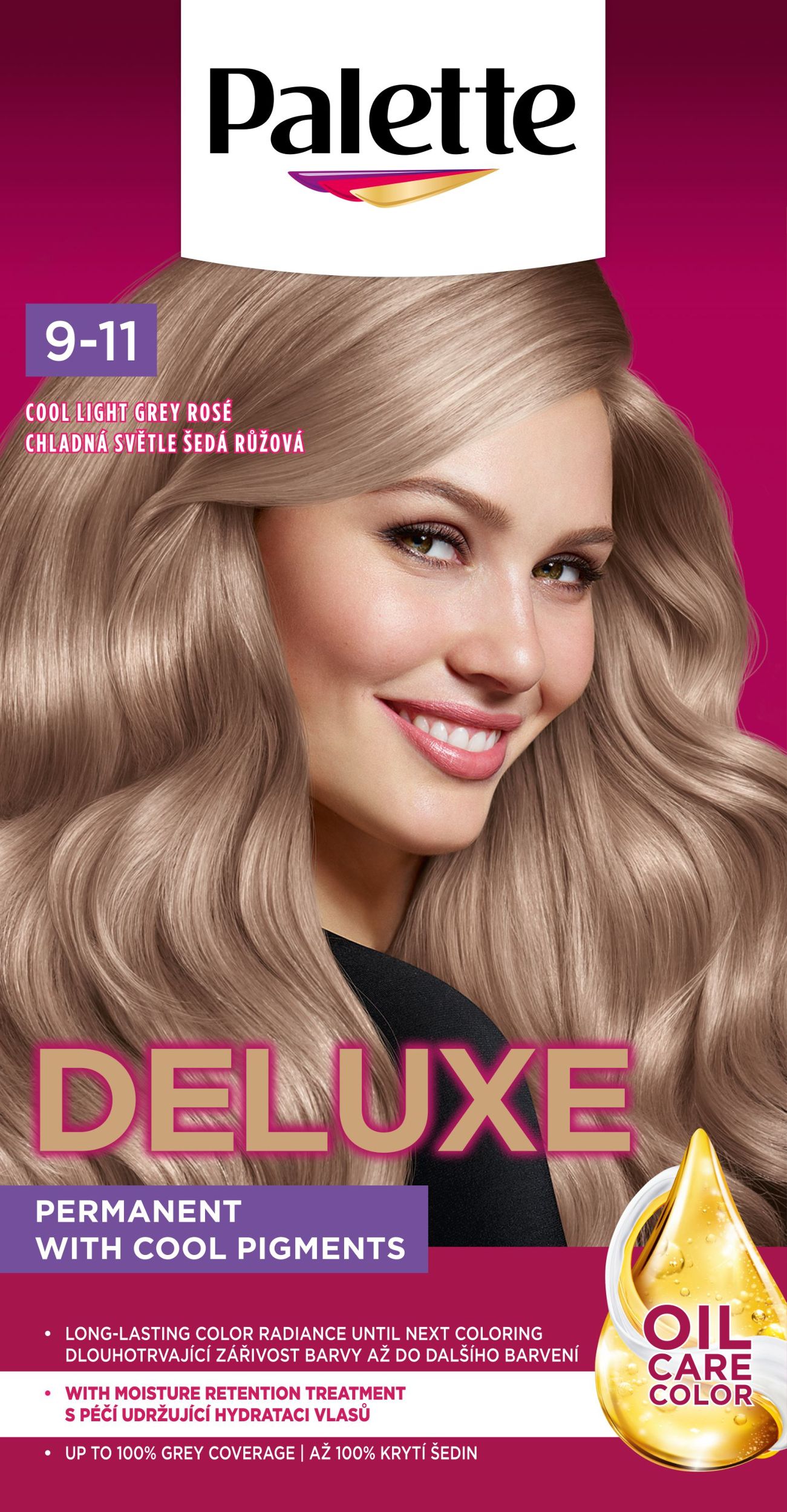 Drogerie a kosmetika - Schwarzkopf Palette Deluxe barva na vlasy chladná světle šedá růžová 9-11 50ml