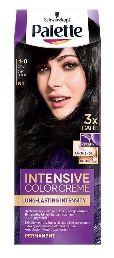 Drogerie a kosmetika - Schwarzkopf Palette Intensive Color Creme barva na vlasy intenzivní černý N1 50 ml