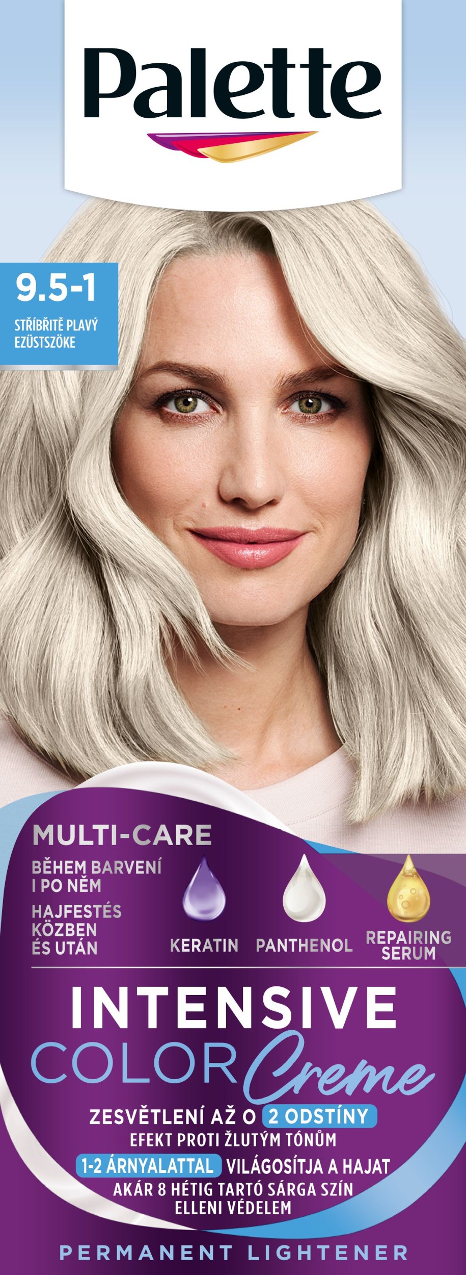 Drogerie a kosmetika - Schwarzkopf Palette Intensive Color Creme barva na vlasy stříbřitě plavý C9 50 ml