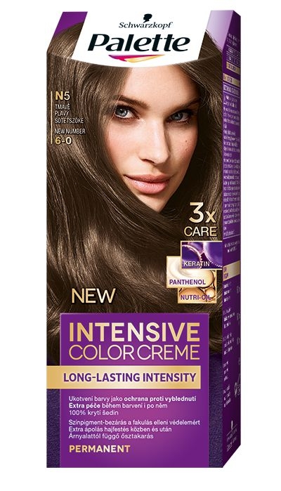Drogerie a kosmetika - Schwarzkopf Palette Intensive Color Creme barva na vlasy tmavě plavý N5 50 ml