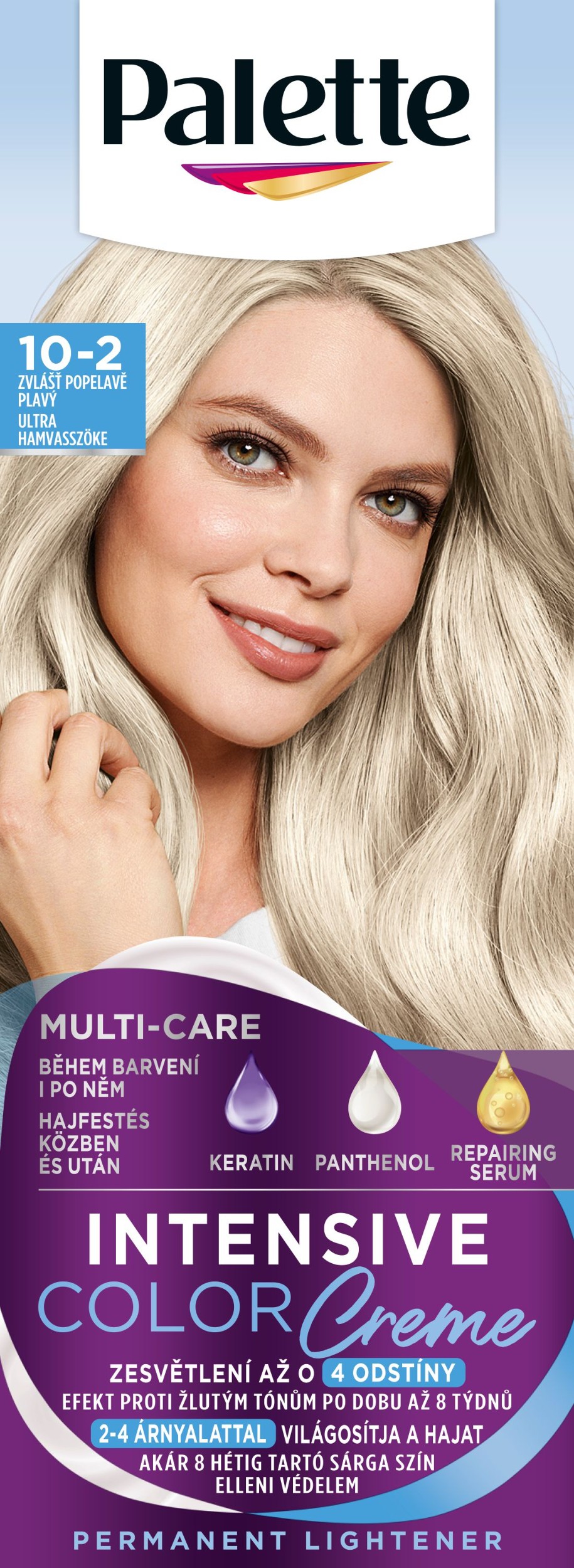 Drogerie a kosmetika - Schwarzkopf Palette Intensive Color Creme barva na vlasy zvlášť popelavě plavý A10 50 ml