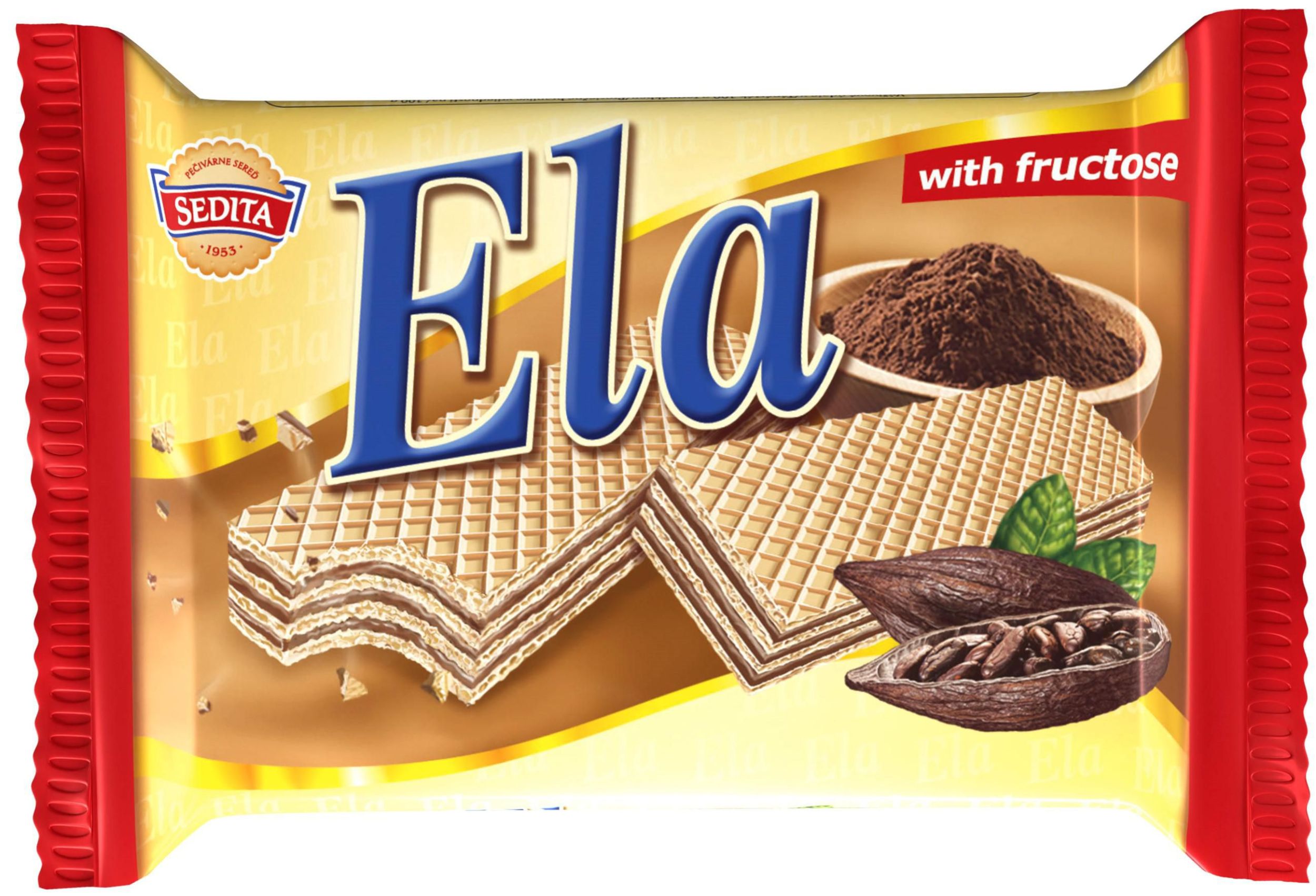 Zdravý svět - Sedita Ela Oplatky s krémovo-kakaovou náplní s čokoládovým aromatem a fruktózou 40g