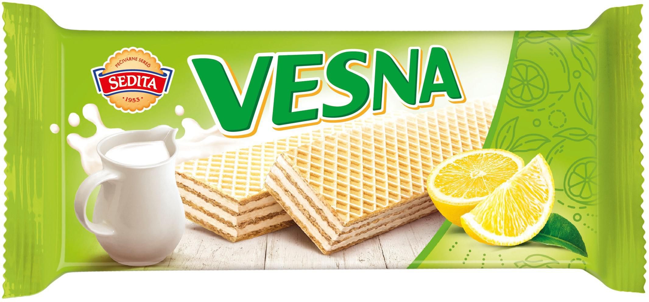 Trvanlivé potraviny - Sedita Vesna Oplatky s mléčnou náplní s citronovou příchutí 50g