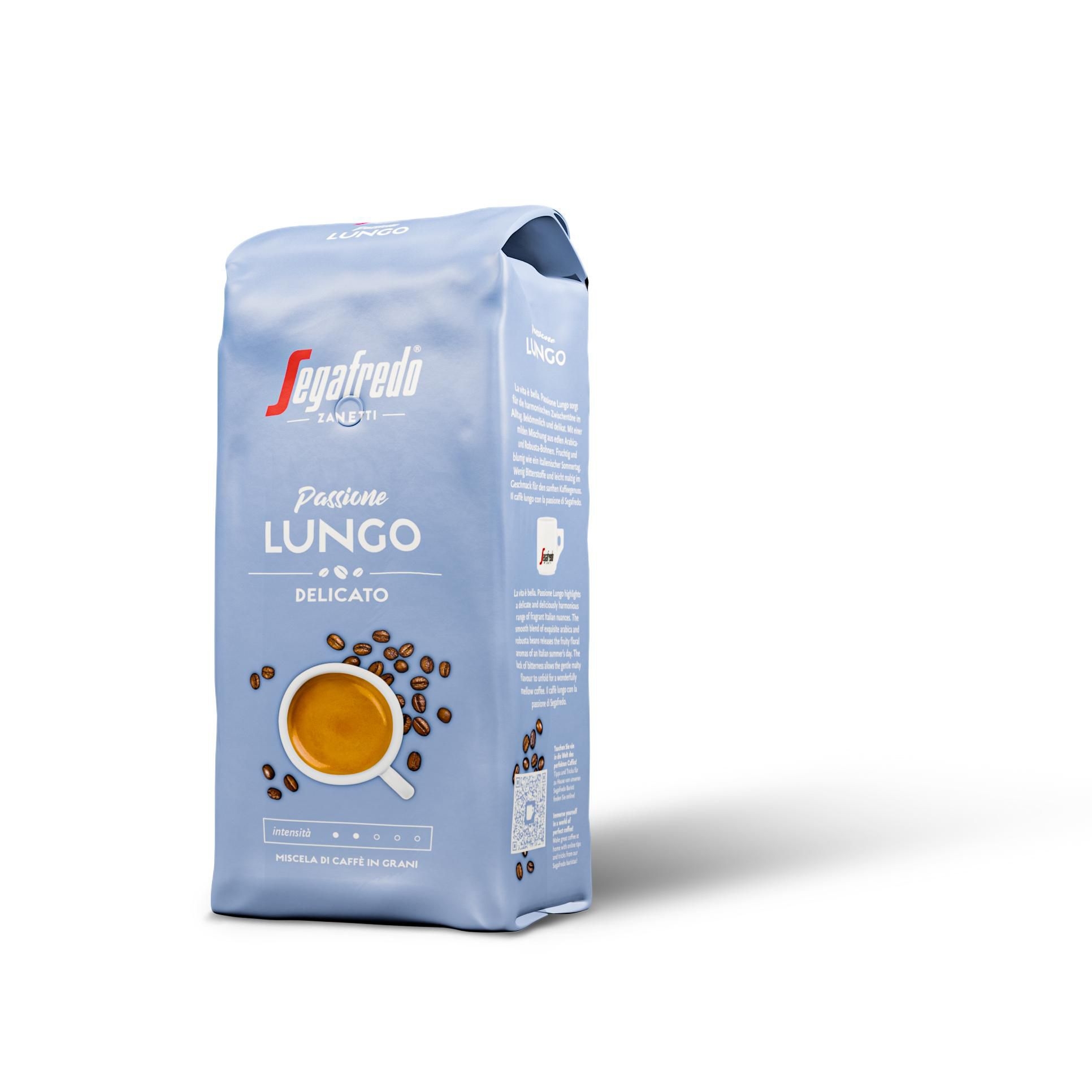 Nápoje - Segafredo Passione Lungo Zrnková káva 1 kg