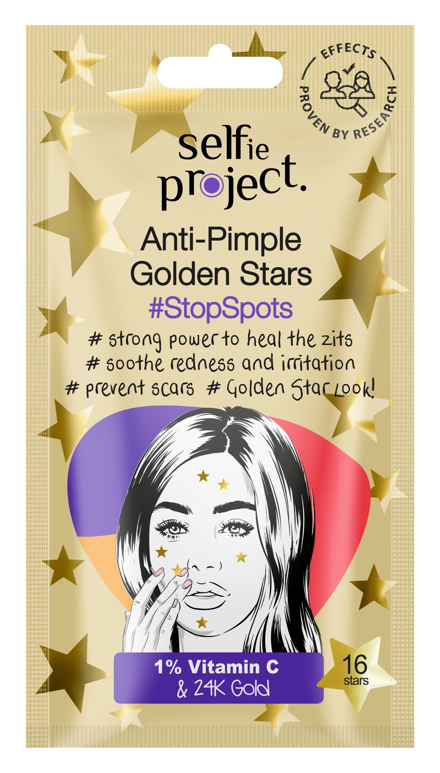 Drogerie a kosmetika - Selfie Project Anti-pimple Golden Stars proti akné