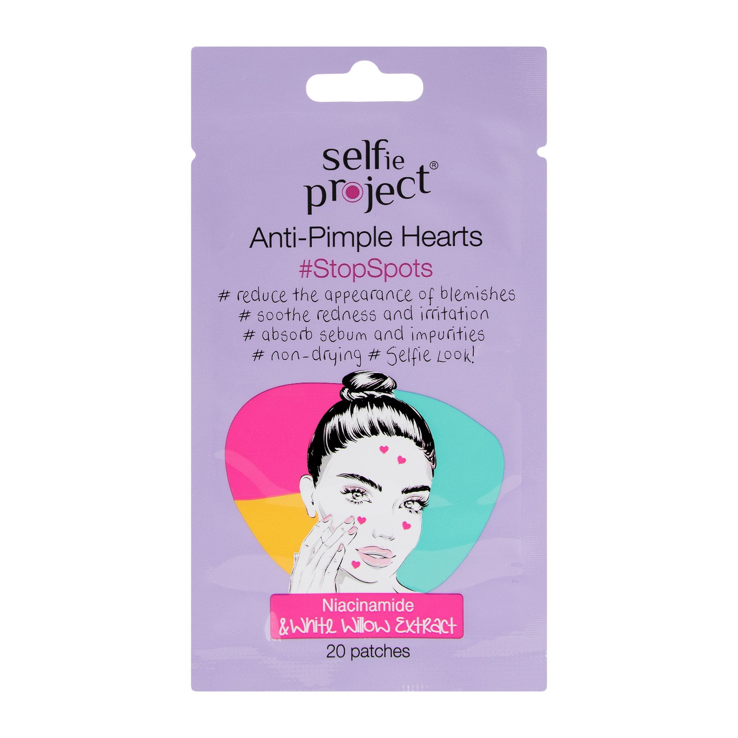 Drogerie a kosmetika - Selfie Project Anti-Pimple Hearts 20ks