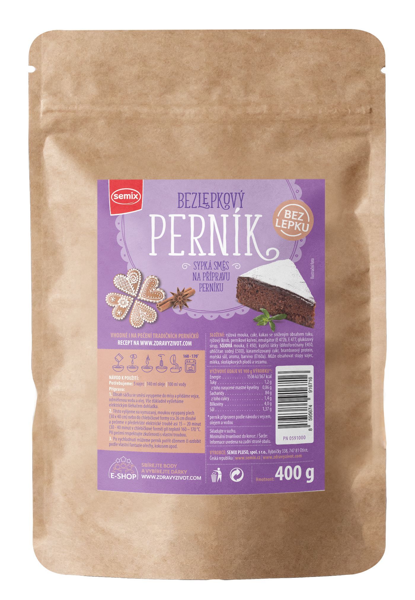 Zdravý svět - Semix Bezlepkový perník 400g