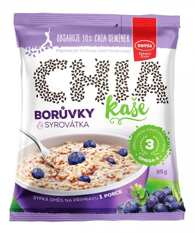 Trvanlivé potraviny - SeMix Chia kaše borůvky a syrovátka 65 g