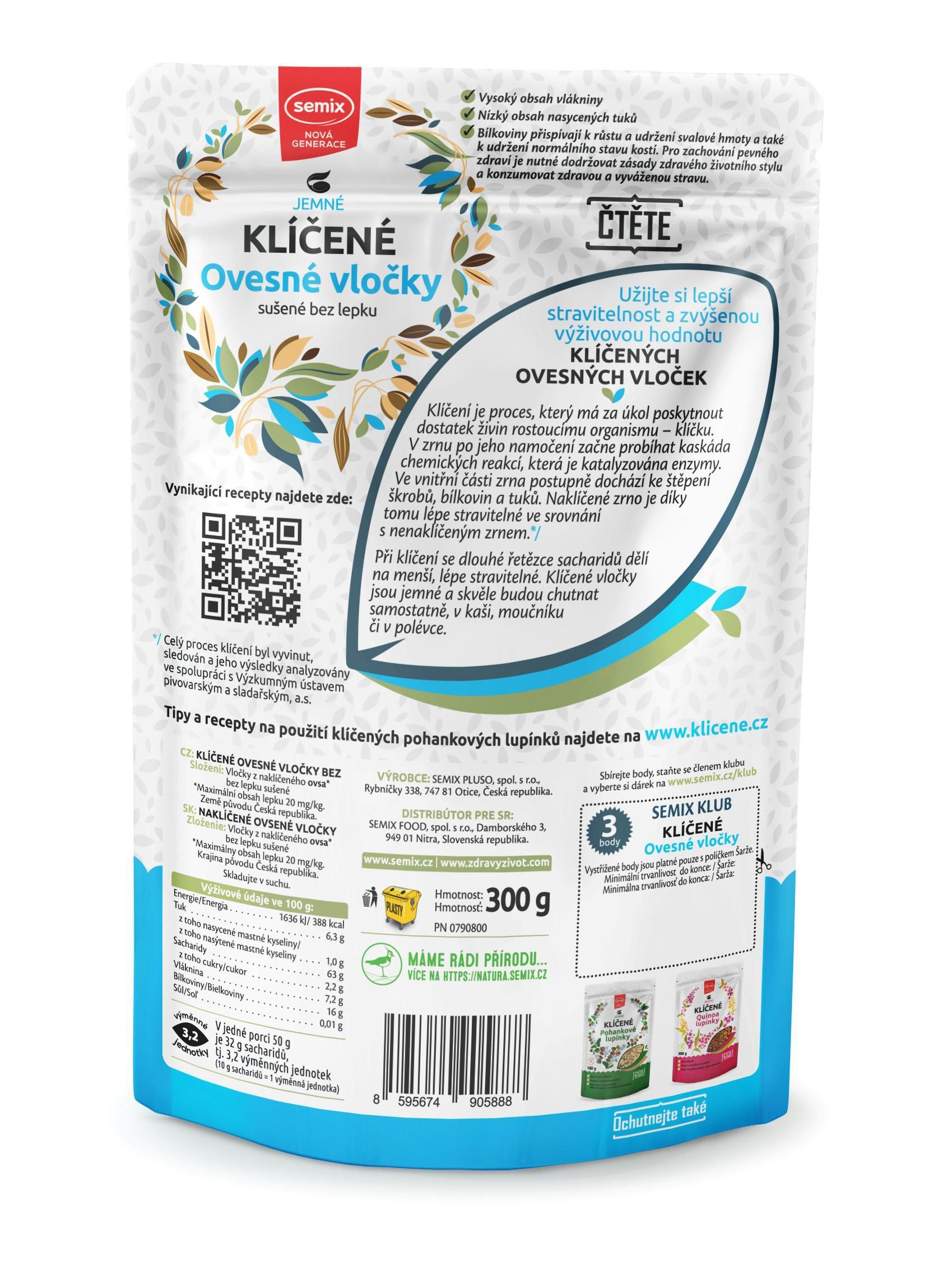 SEMIX Klíčené ovesné vločky bez lepku 300g-1