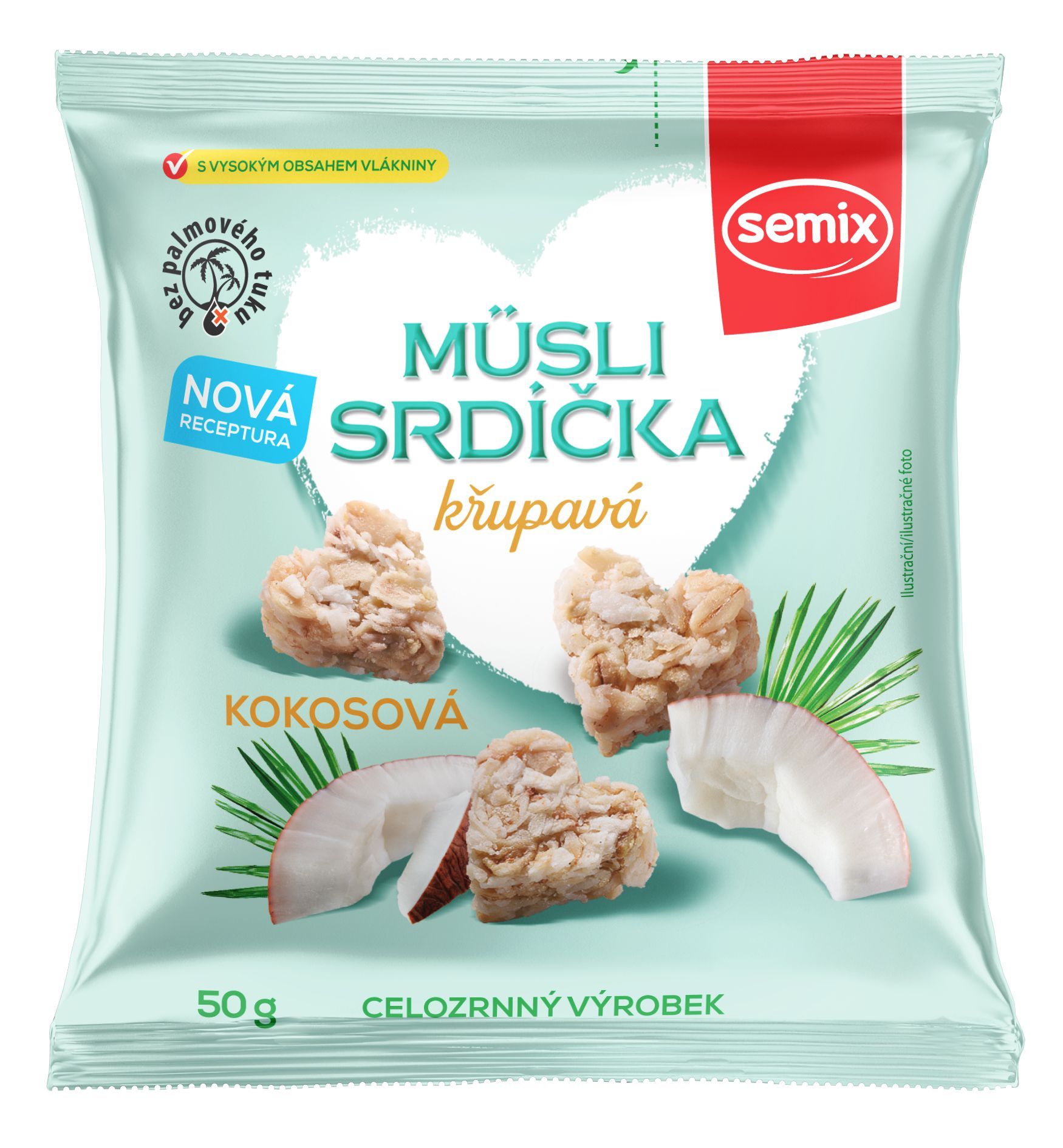 Trvanlivé potraviny - Semix Müsli srdíčka křupavá kokosová 50g