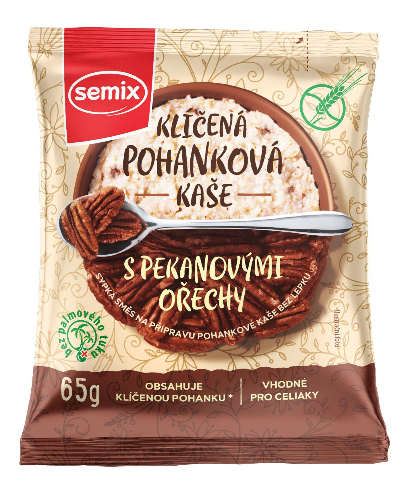 Trvanlivé potraviny - Semix Pohanková kaše s pekanovými ořechy bez lepku 65 g