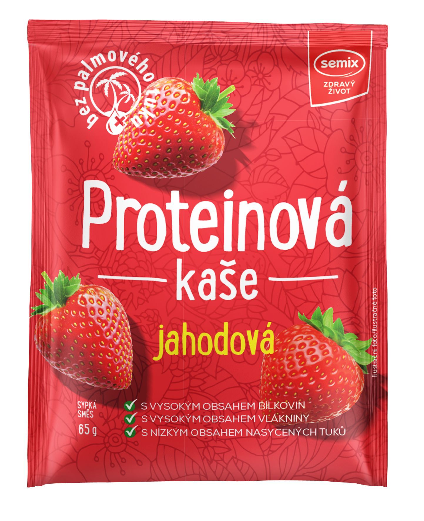 Trvanlivé potraviny - SeMix Proteinová kaše jahodová 65 g