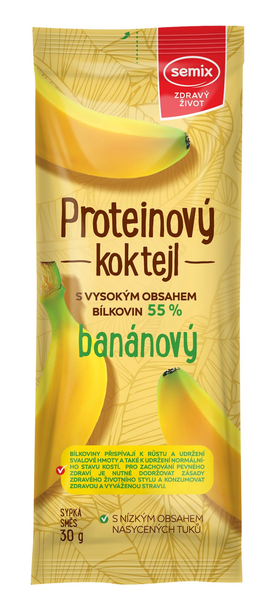 Trvanlivé potraviny - SeMix Proteinový koktejl banánový 30 g