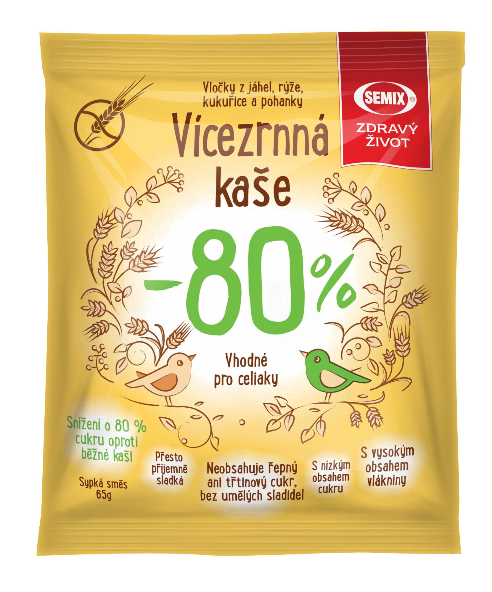 Trvanlivé potraviny - Semix Vícezrná kaše 80 % bez lepku 65 g