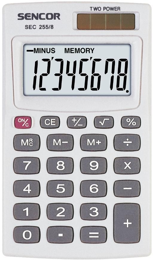 Domácnost a Zahrada - Sencor Kalkulačka SEC 255/ 8    DUAL