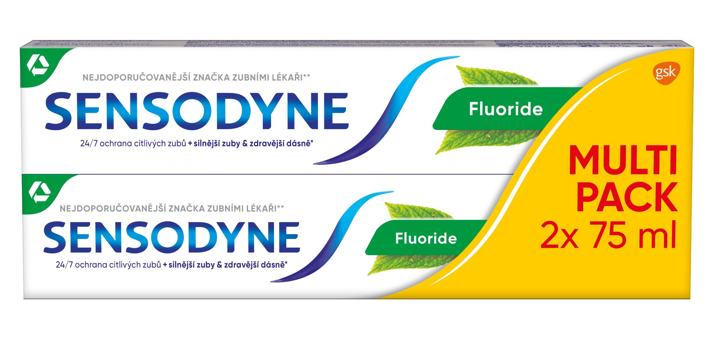 Drogerie a kosmetika - Sensodyne fluoride zubní pasta 2x75ml