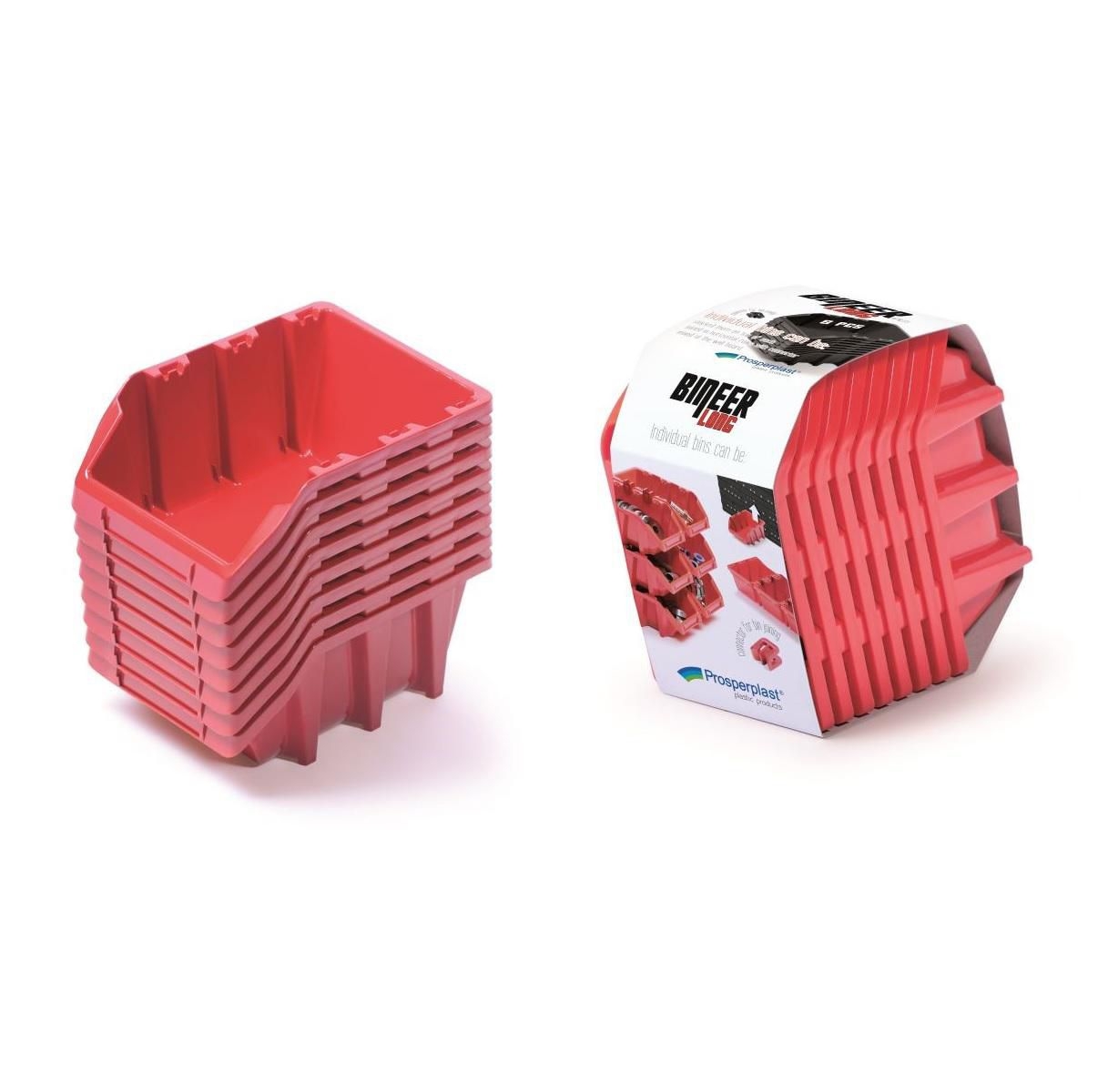 Domácnost a Zahrada - Set úložných boxů 8ks BINEER LONG SET 160x98x160 červený