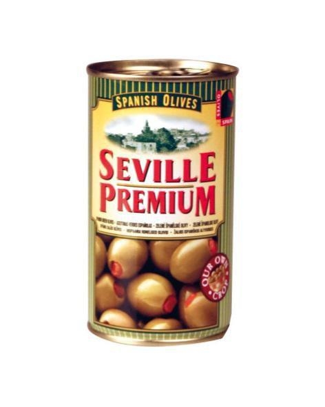 Trvanlivé potraviny - Seville Premium Zelené španělské olivy plněné paprikovou pastou 350 g